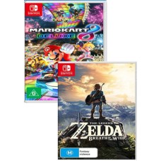 The Legend Of Zelda Breath Of The Wild & Mario Kart 8 Deluxe Switch Bundle